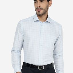 Greenfibre Slim Fit Grid Tattersall Checked Formal Shirt-picture-42