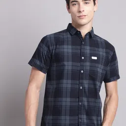 Majestic Man Classic Slim Fit Tartan Checked Pure Cotton Casual Shirt-image-14