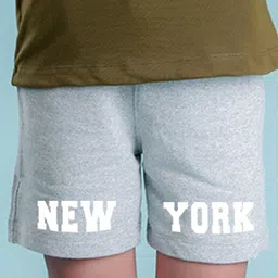NUSYL Boys Typography Printed Mid-Rise Cotton Shorts-picture-5