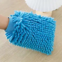 UMAI Grey & Blue 2 Pcs Double-Sided Chenille Wash Mitt 1000 GSM Kitchen Gloves-picture-44