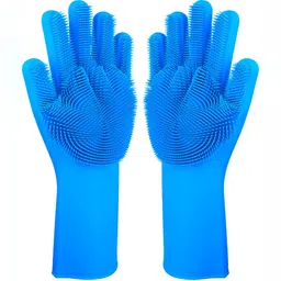 RBGIIT Blue 2 Pieces Dish Washing Kitchen Gloves-38