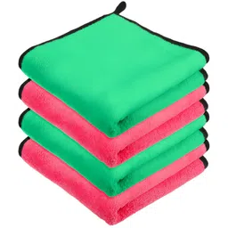 Kuber Industries 4 Pieces Green & Pink 400 GSM Kitchen Cleaning Towels-50