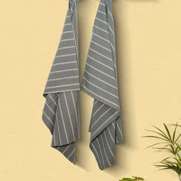 CDI 5-Pcs Grey Striped Cotton Kitchen Towels-3