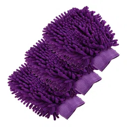 Kuber Industries Chenille Mitts Purple 3 Pieces Hand Duster-picture-56