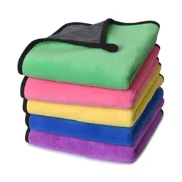 LOOM LEGACY Yellow & Blue 5 Pieces Microfiber 600 GSM Super Soft Kitchen Towels-image-17