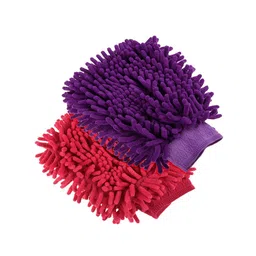 Kuber Industries Chenille Mitts Purple & Pink 2 Pieces Hand Duster-image-87