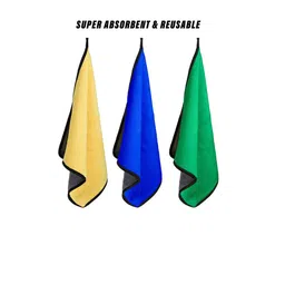 Kuber Industries Yellow & Green 3 Pieces Kitchen Cleaning Towels With Hanging Loop-23