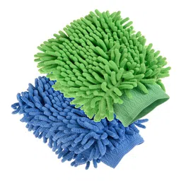 Kuber Industries Chenille Mitts Green & Blue 2 Pieces Hand Duster-picture-9