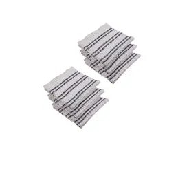 Kuber Industries White & Black 6 Pieces Striped Cotton Kitchen Towels-14
