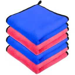 Kuber Industries 4Pcs Pink & Blue 400 GSM Kitchen Cleaning Towel-95