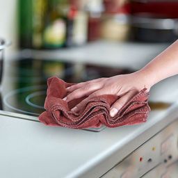 Kuber Industries Green & Red 5 Pieces Microfiber Kitchen Towels-90