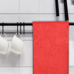 Kuber Industries Red 4 Pieces Microfiber Kitchen Towels-43