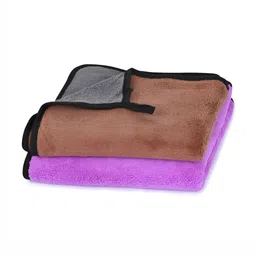 LOOM LEGACY 2 Pieces Brown & Purple Microfiber 600 GSM Kitchen Towels-19