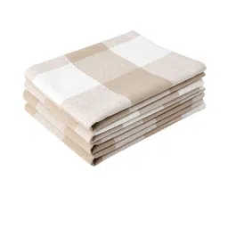 Encasa Homes White & Beige 4 Pieces Checked Cotton Kitchen Towels-17