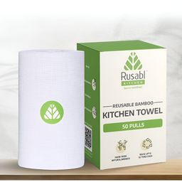 Rusabl White Reusable Kitchen Towels 50Pcs-image-43