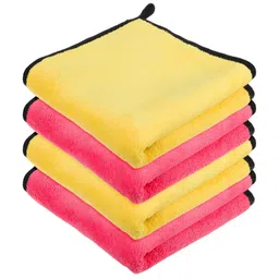 Kuber Industries 4Pcs Pink & Yellow 400 GSM Kitchen Cleaning Towel-image-60