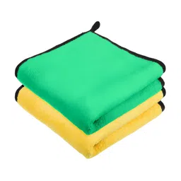 Kuber Industries 2Pcs Green & Yellow 400 GSM Kitchen Cleaning Towel-92