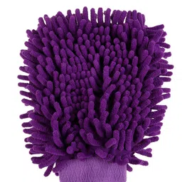 Kuber Industries Chenille Mitts Red & Purple 3 Pieces Hand Duster-70