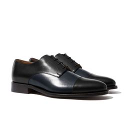 Rapawalk Black & Blue Handcrafted Standard Width Leather Derbys-image-25