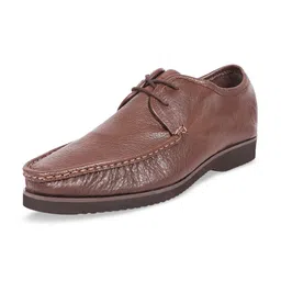 Hidesign Men Brown Textured Leather Derbys-image-96