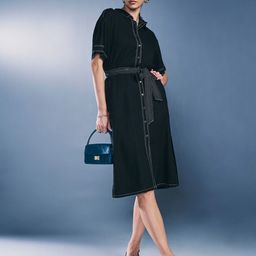 AND Shirt Collar Short Sleeves Shirt Dress-image-62