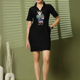 Get Glamr Women Shirt Collar T-shirt Dress-21