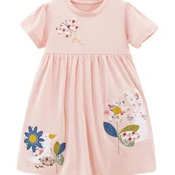 StyleCast Pink Infant Girls Floral Print Fit & Flare Cotton Dress-image-14