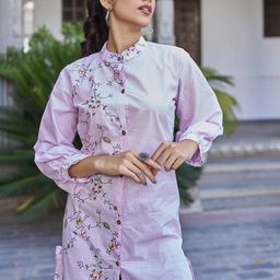 Kesudi Floral Striped Shirt Dress-image-76