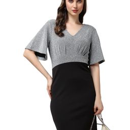 Popwings Flared Sleeve Sheath Dress-image-18