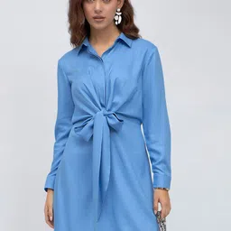 DL Woman Tie-Up Shirt Style Midi Dress-image-13