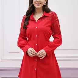 Athena Cuffed Sleeves Shirt Dress-image-39