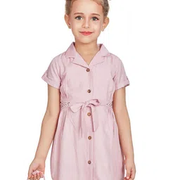 Peppermint Girls Roll-Up Sleeves Shirt Styled Dress-picture-51