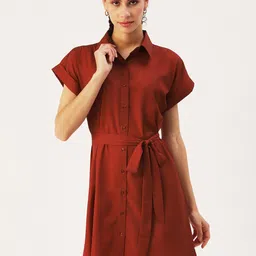 DressBerry Crepe Shirt Dress-image-36