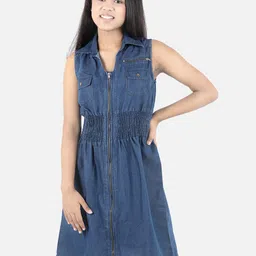 StyleStone Blue Denim Shirt Dress-image-87