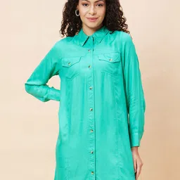 Globus Shirt Collar Mini Shirt Style Dress-picture-9