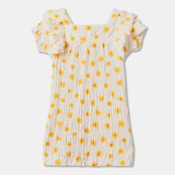 R&B Girl Floral Printed Cotton Square Neck Dress-picture-34
