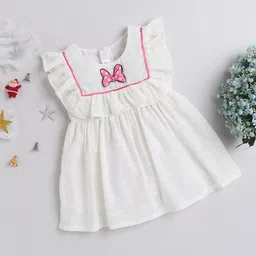 MANY FROCKS & White Ruffles Cotton Dress-image-39