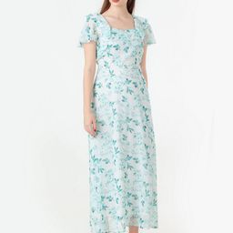 Zink London Floral Printed Square Neck Maxi Dress-image-17