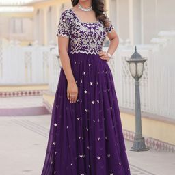 Fashion Basket Women Embroidered Fit & Flared Ethnic Dress-image-17