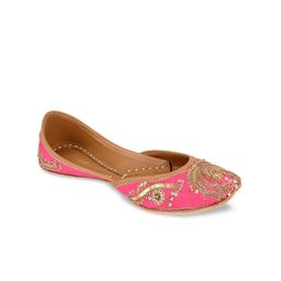 DESI COLOUR Women Pink Ethnic Flats-image-88
