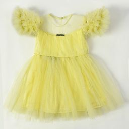 Bella Moda Girls Self Designed Round Neck Net Fit & Flare Dress-picture-39