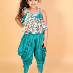 LIL DRAMA Girls Printed Top with Dhoti Pants-image-15
