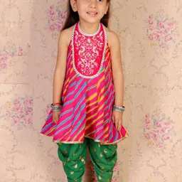 Twisha Girls Round Neck Embroidered Top with Dhoti Pants-picture-13