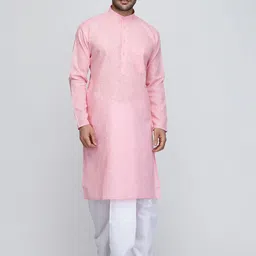ROYAL KURTA Mandarin Collar Pure Cotton Kurta with Dhoti Pants-image-23