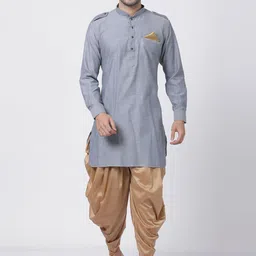 VASTRAMAY Mandarin Collar Pathani Kurta With Patiala-54