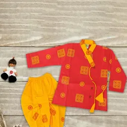 BAESD Boys Ethnic Motifs Printed Regular Straight Kurta With Dhoti Pants-27