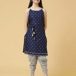 BAESD Girls Floral Printed Regular Kurta with Dhoti Pants-image-19