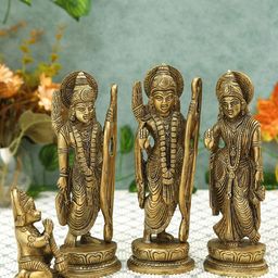 Imli Street Yellow 4 Pieces Ram Darbar Brass Showpieces-image-51