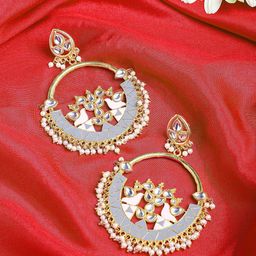 Yellow Chimes Women  Gold-Toned Contemporary Chandbalis Earrings-image-56