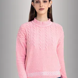 Moda Elementi Cable Knit Self Design Sweater-image-89